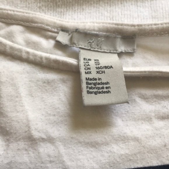 white with navy striped longsleeved T-shirt - Picture 2 of 2